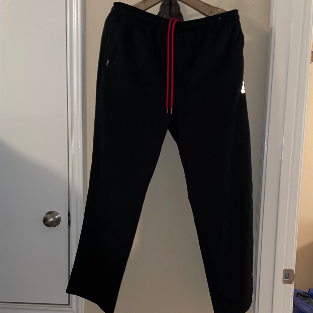 Reebok Black Sweatpants with Red Drawstring